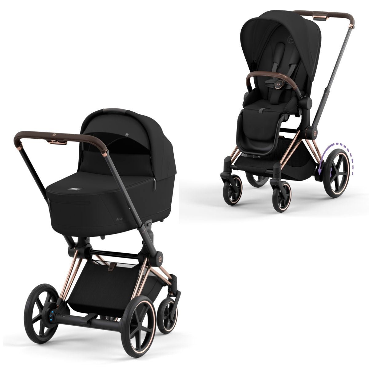 CYBEX e-PRIAM Set Gestell in Roségold - Sepia Black