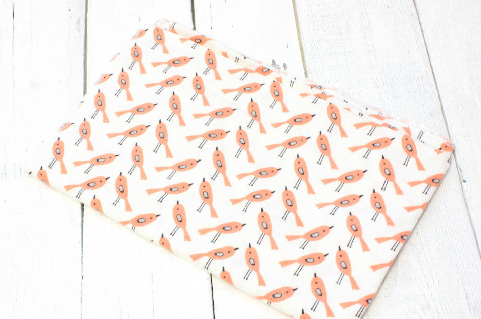 Flanellwindel, orange Vögel