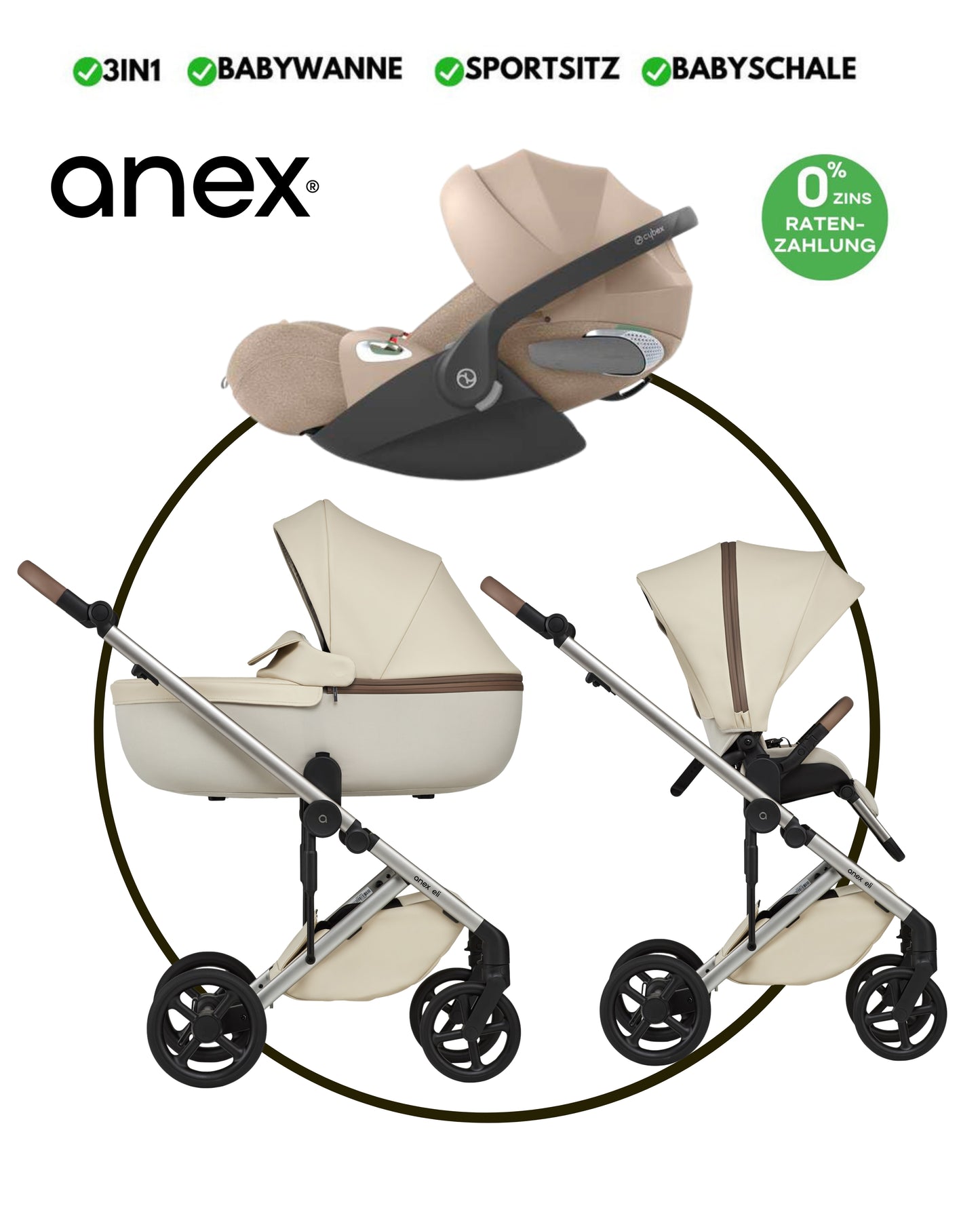 ANEX ELI „MUSE“ - BUNDLE SET „CYBEX CLOUD-T COZY BEIGE“