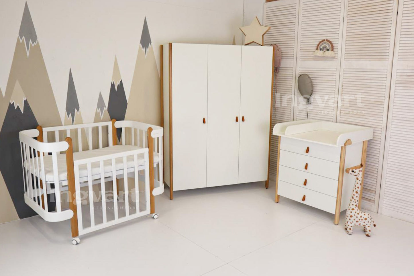 NIKA 5-in-1-Babybett, Farbe Grau