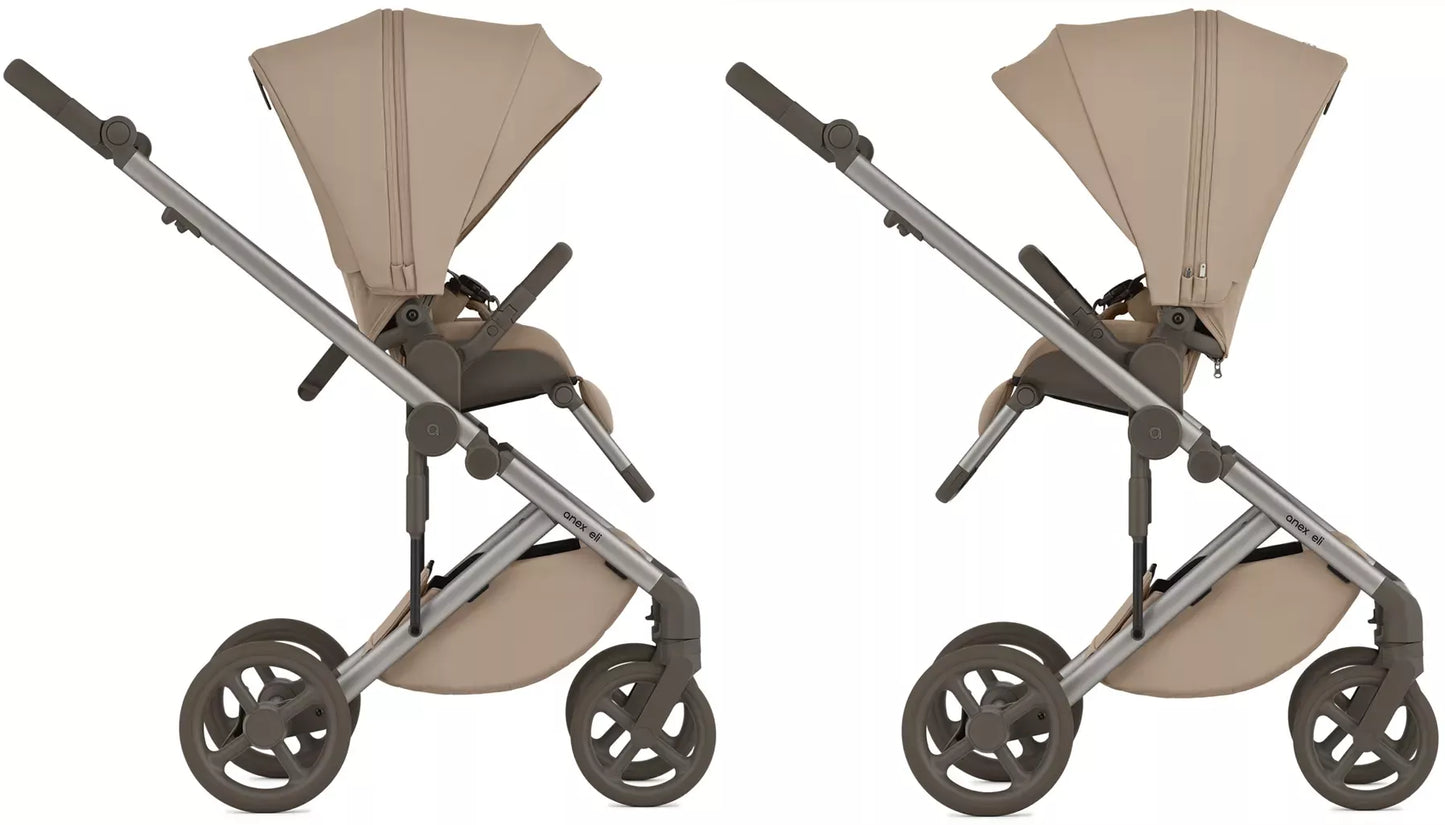 Anex Eli – Bundle 3in1 – Kombi Kinderwagen – inkl. Sportsitz, Babywanne und Avionaut Cosmo 2.0 Smart Babyschale – Gato – Kollektion 2026