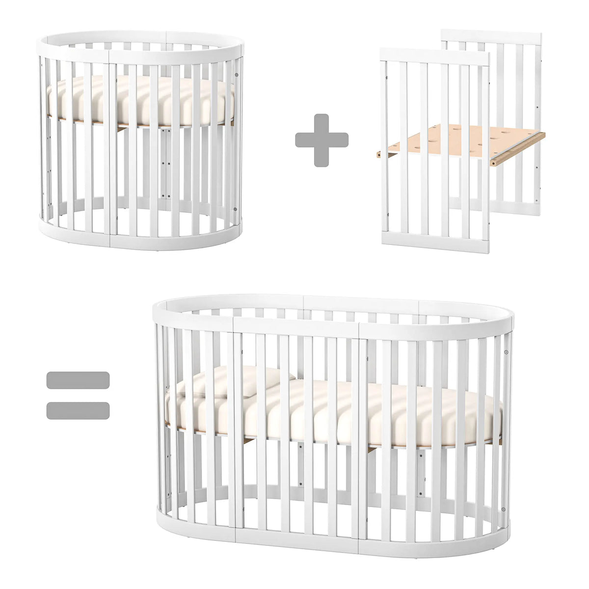 Option Erweiterungsset für das Babybett Veres Rom