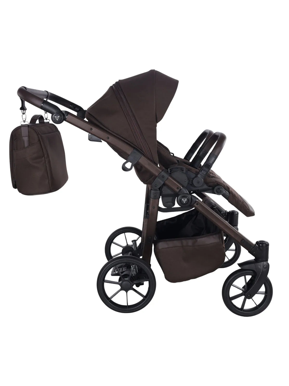 Zwillings-/Geschwisterwagen JUNAMA DUO V4 - CHOCOLATE