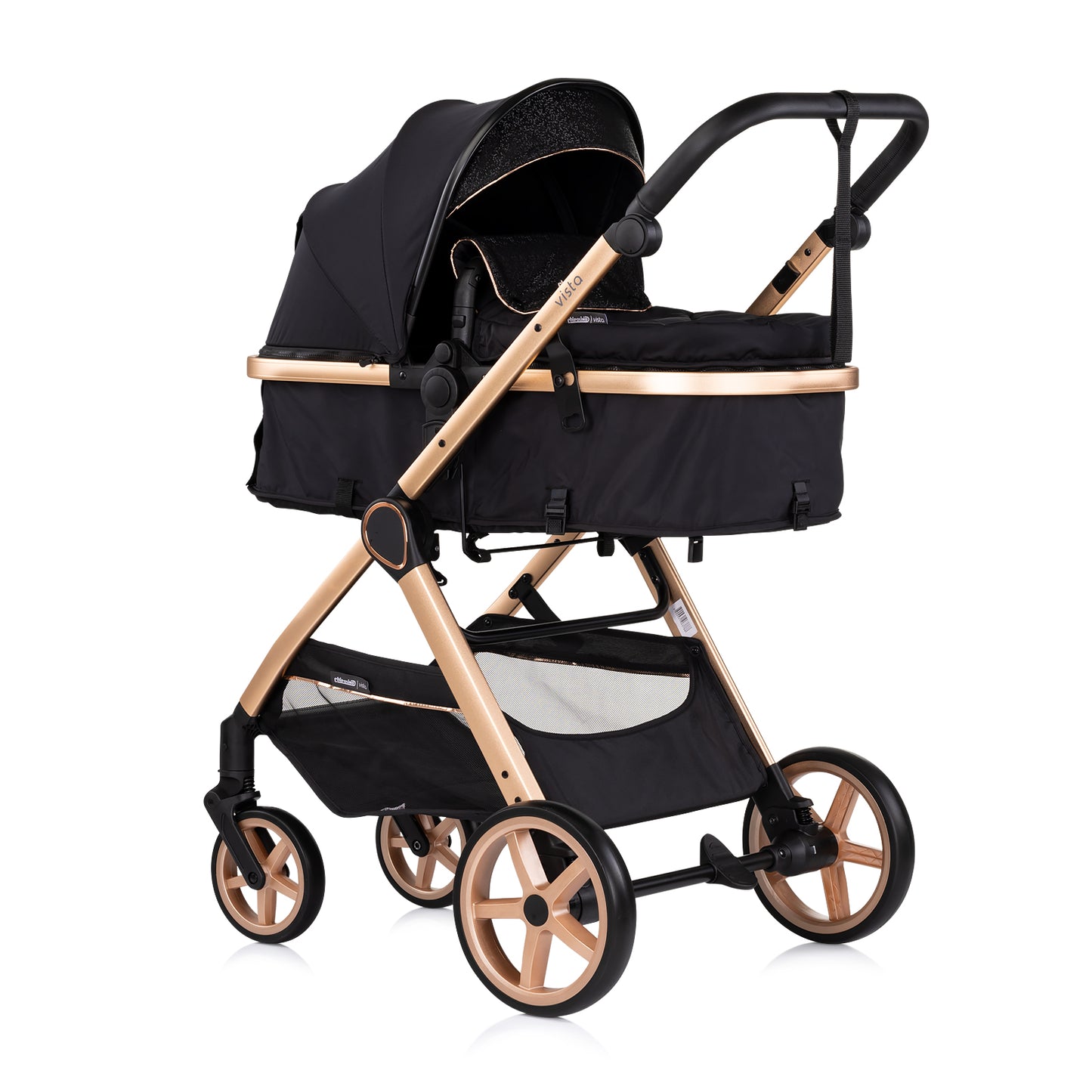 3-in-1 VERWANDELBARER KINDERWAGEN „VISTA“ BROMBEER