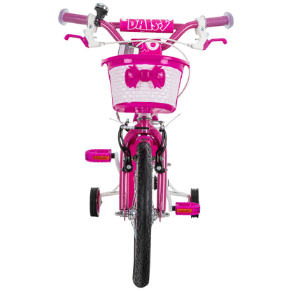 Kinderfahrrad Daisy 16 Zoll, pink, Stützräder, Korb, V-Brake-Bremsen, Antirutschgriffe
