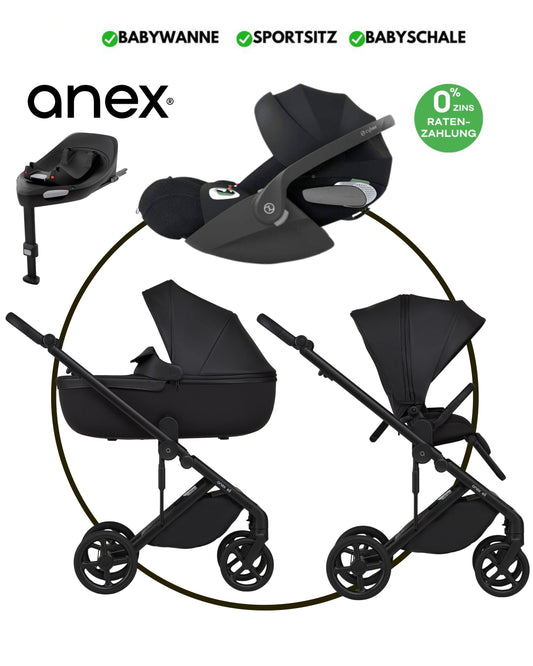 4-in-1 ANEX ELI „MIDNIGHT“ - BUNDLE SET „CYBEX CLOUD-G BLACK“ mit Isofix Station
