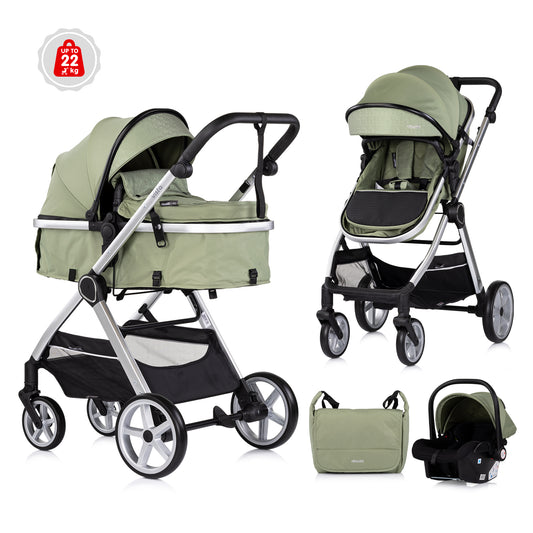 3-in-1 VERWANDELBARER KINDERWAGEN „VISTA“ BASILIKUM