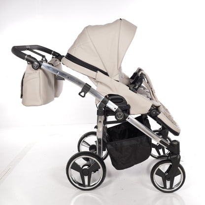 Zwillings-/Geschwisterwagen JUNAMA DUO V3 - ECO BEIGE/SILBER