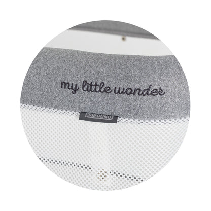 ELEKTRISCHES BEISTELLBETT/BABYWIEGE MIT ABKLAPPBARER SEITE „ULTIMA“ GREY