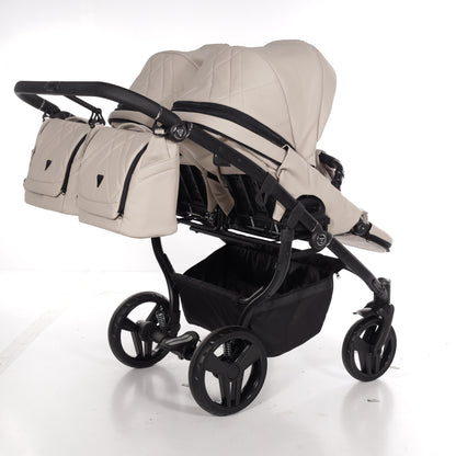 Zwillings-/Geschwisterwagen JUNAMA DUO V3 - ECO BEIGE/BLACK