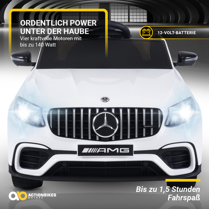Kinder-Elektroauto Mercedes AMG GLC 63S Coupé, 4x4-Antrieb, Fernbedienung, 140 Watt, LED, EVA-Reifen
