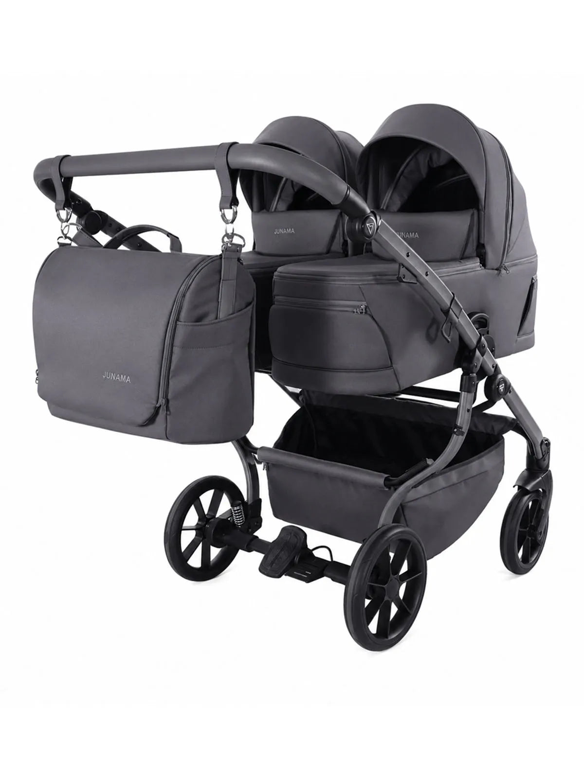 Zwillings-/Geschwisterwagen JUNAMA DUO V4 - GRAPHITE