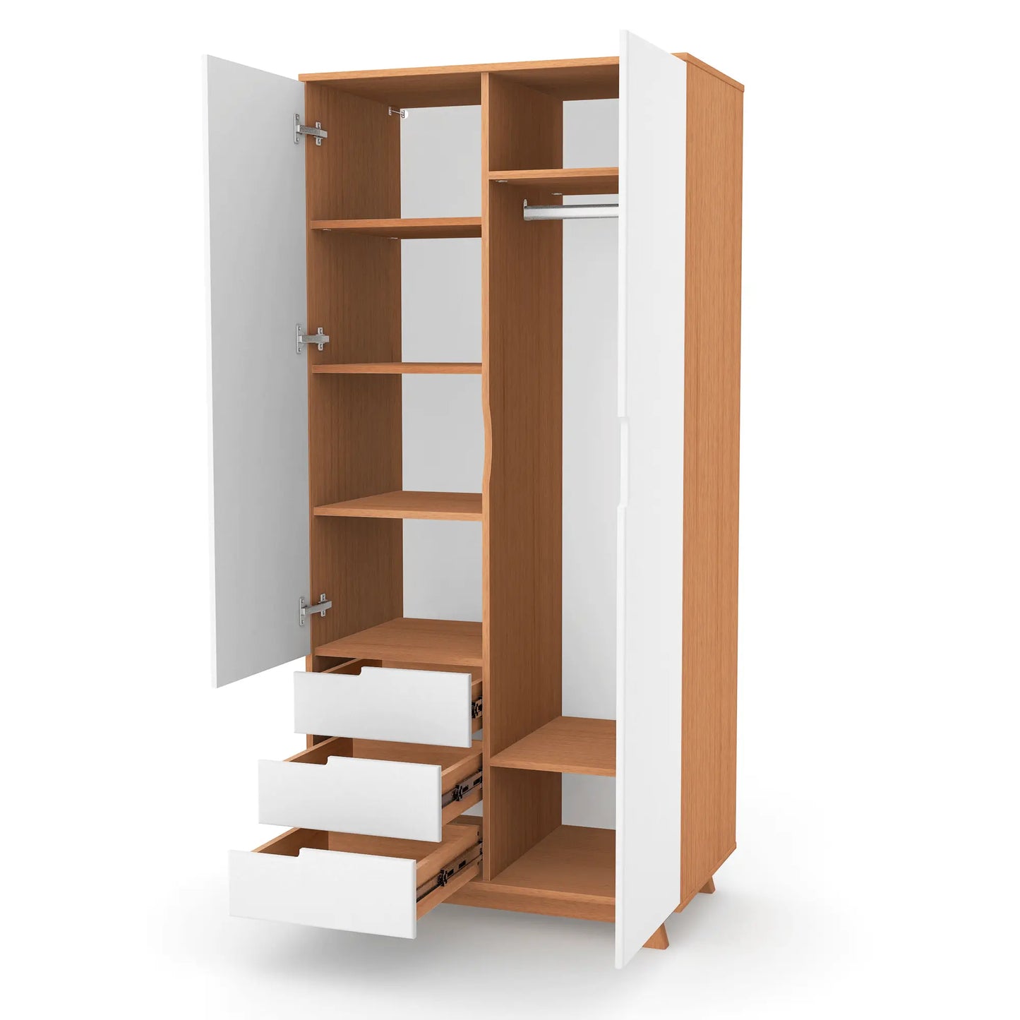 Veres Manhattan 850 Kinderkleiderschrank mit Schubladen, zweiflügelig (85x47x182,5 cm)