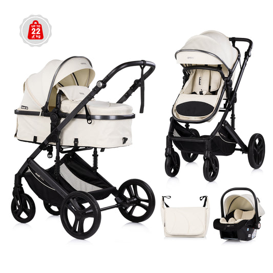 3-in-1 VERWANDELBARER KINDERWAGEN „AMORE“ KASCHMIR