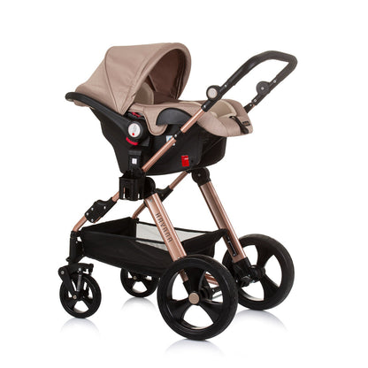 BUNDLE SET NUMMER 3: 3-in-1 Kinderwagen „HAVANA BEIGE“ + BABYBETT AVA 120cm X 60cm inkl. Matratze