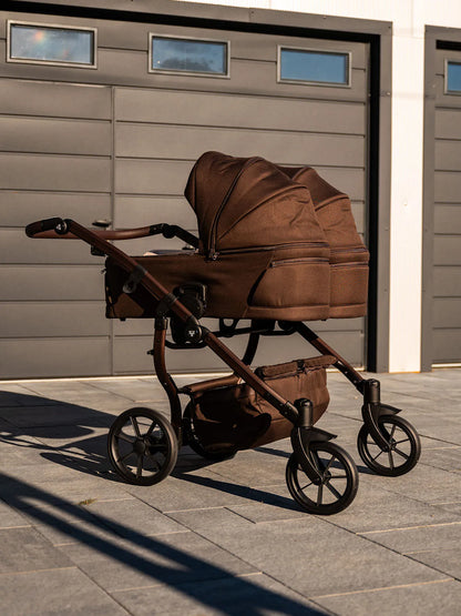 Zwillings-/Geschwisterwagen JUNAMA DUO V4 - CHOCOLATE