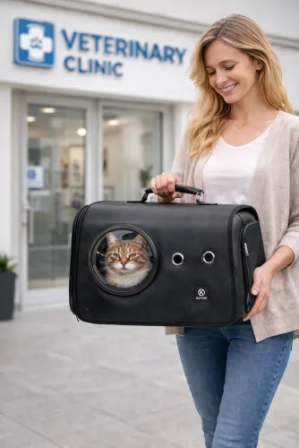 Hunde- und Katzenwagen – Luxuriöser 2-in-1 faltbarer Tierwagen mit abnehmbarem Transportbehälter