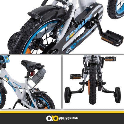 Kinderfahrrad Donaldo 12 Zoll, V-Brake-Bremsen, höhenverstellbar, Stützräder, Korb