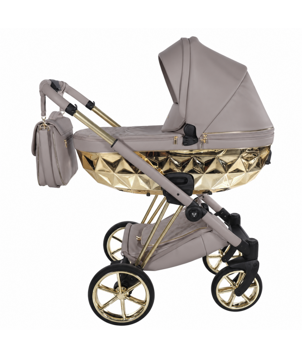 Junama Diamond Cubby Kombi-Kinderwagen - Cappuccino/Gold