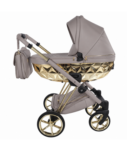 Junama Diamond Cubby Kombi-Kinderwagen - Cappuccino/Gold