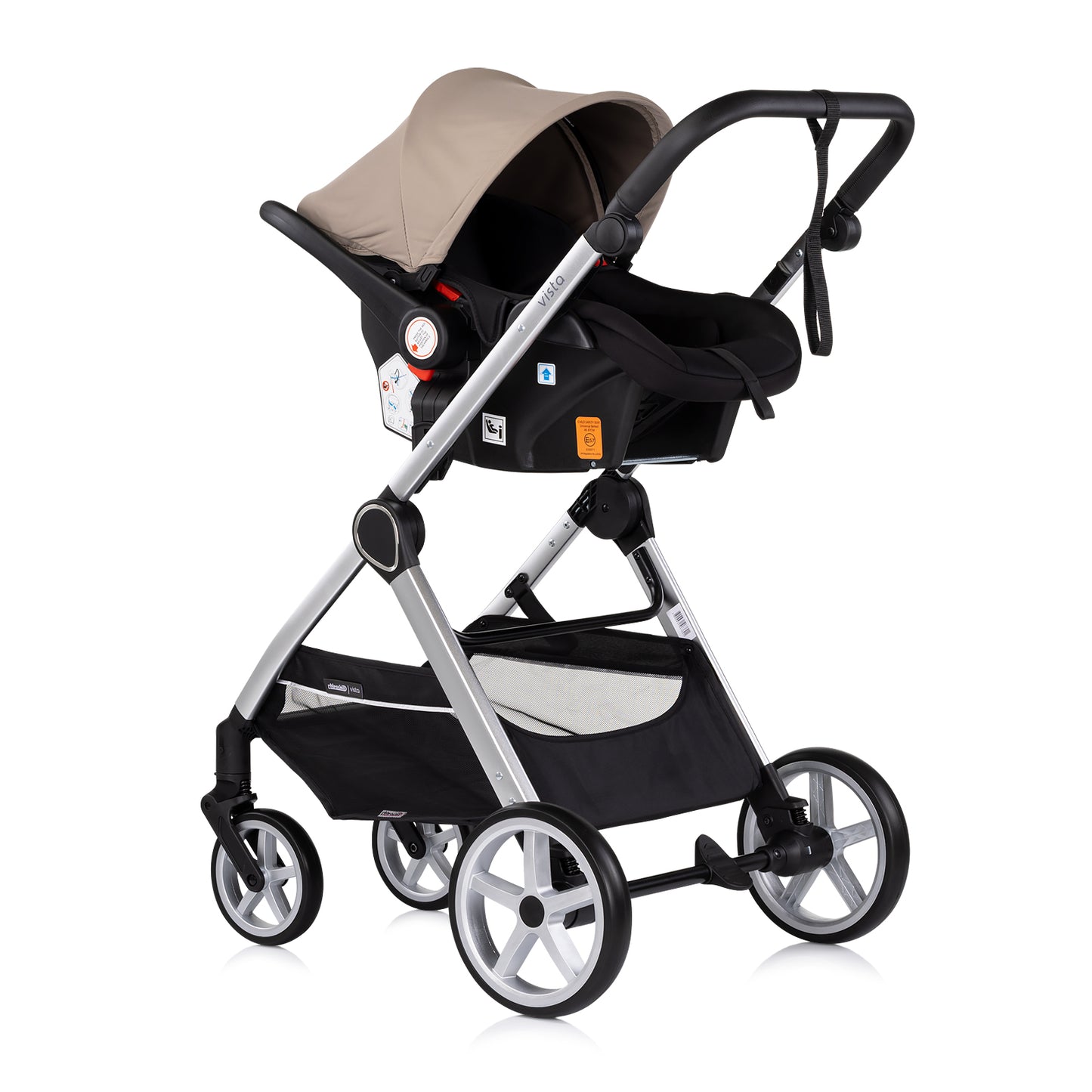 3-in-1 VERWANDELBARER KINDERWAGEN „VISTA“ TIRAMISU