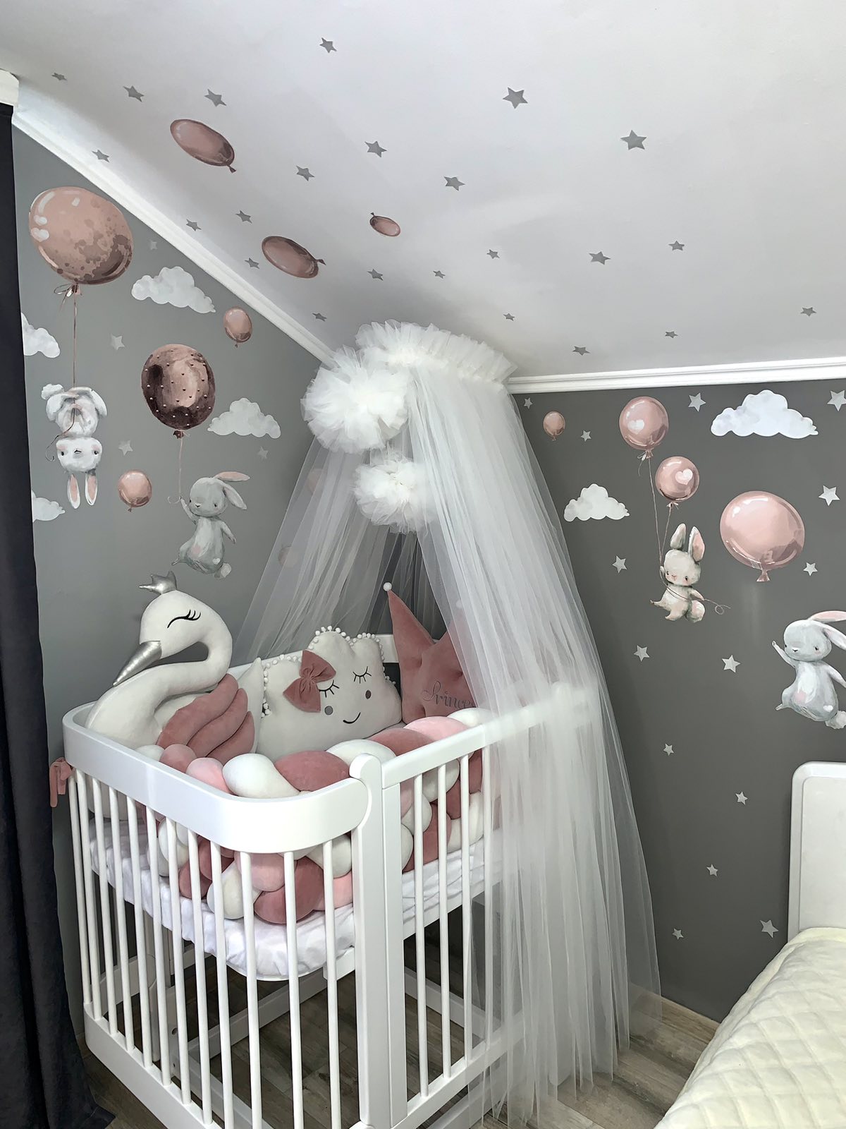 NIKA SLIM 5-in-1 Babybettchen, Graphitfarbe