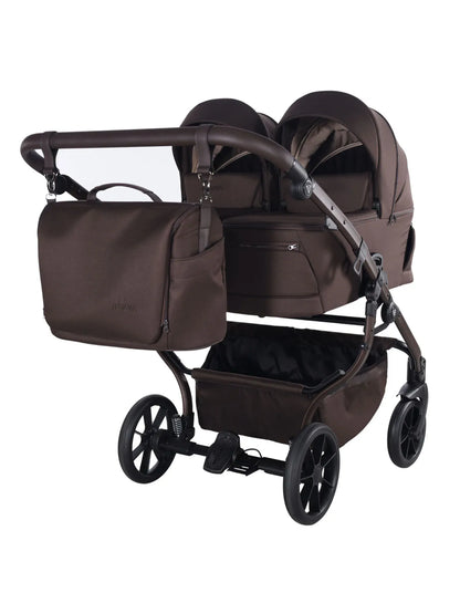 Zwillings-/Geschwisterwagen JUNAMA DUO V4 - CHOCOLATE