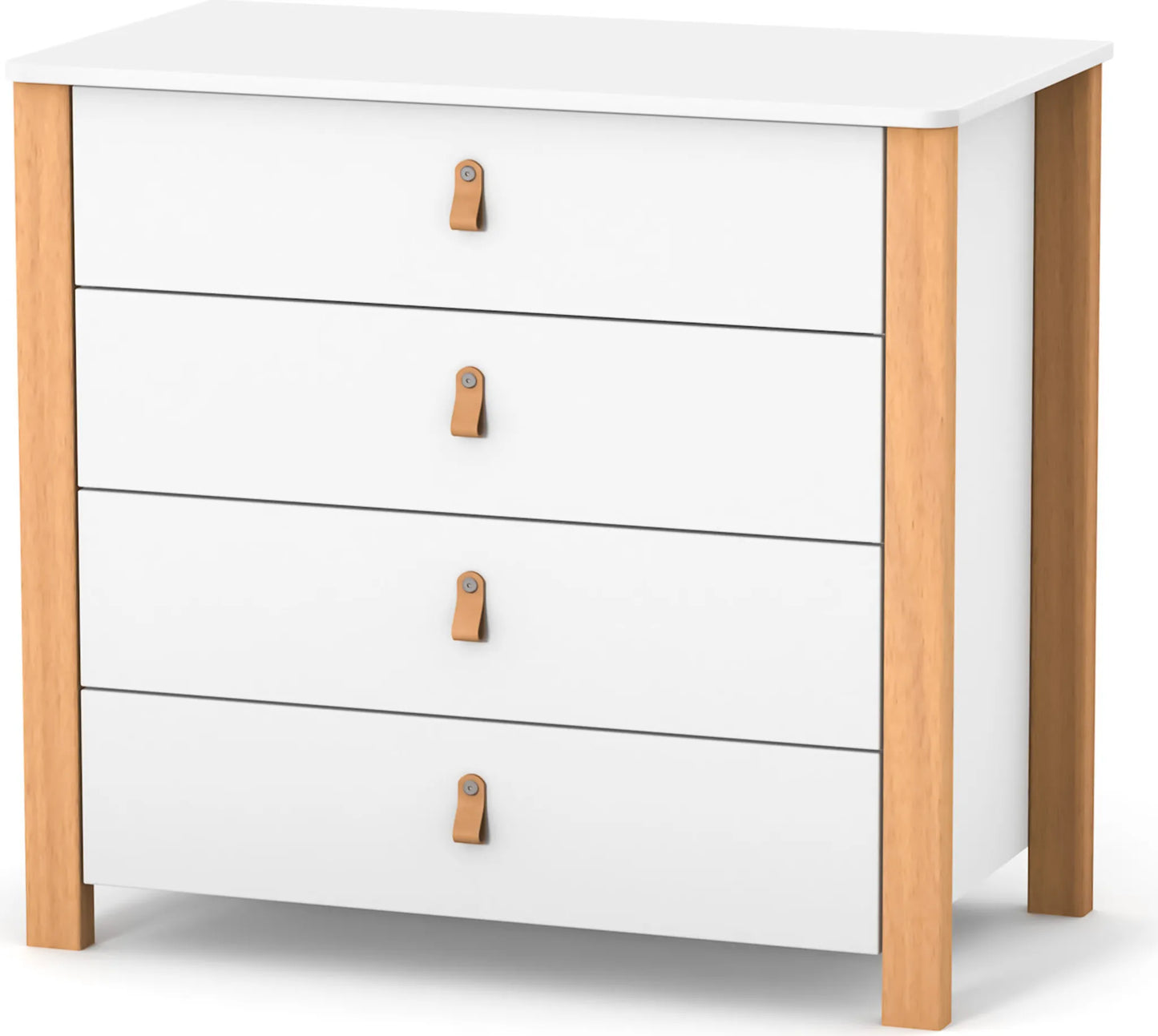 Veres Monaco Kinderzimmer / Möbelset / Babyzimmer (Babybett, Wickelkommode, Schrank) - Weiß Natur