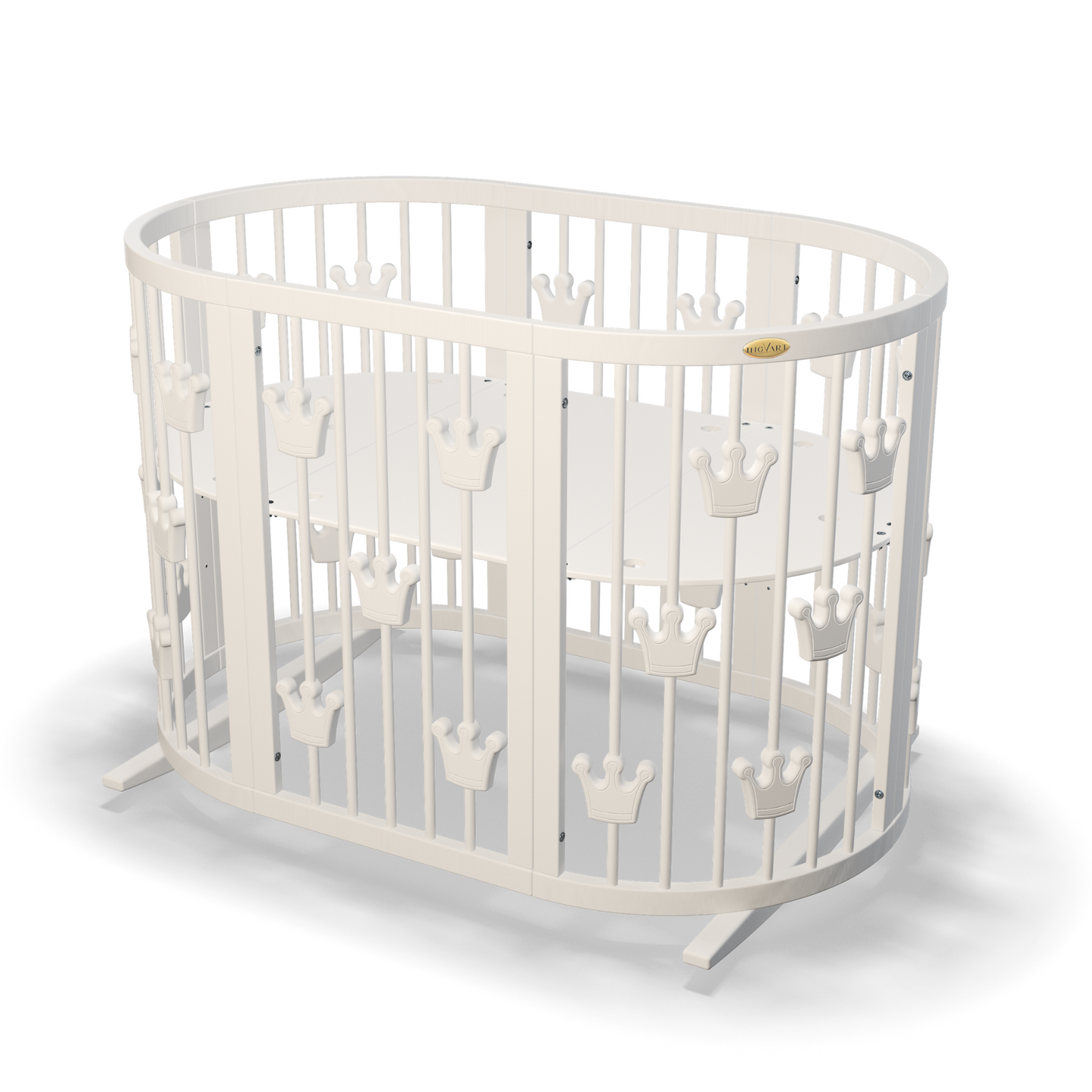 SMART BED CROWN 9-in-1-Verwandlungsbett mit Kronen, Farbe Weiß