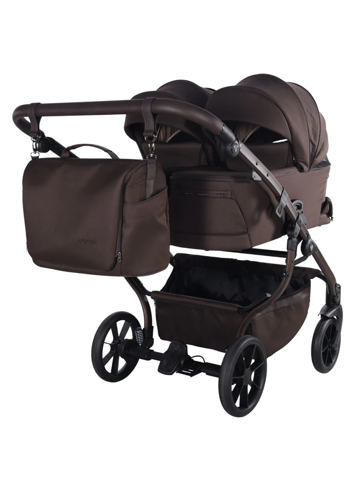 Zwillings-/Geschwisterwagen JUNAMA DUO V4 - CHOCOLATE