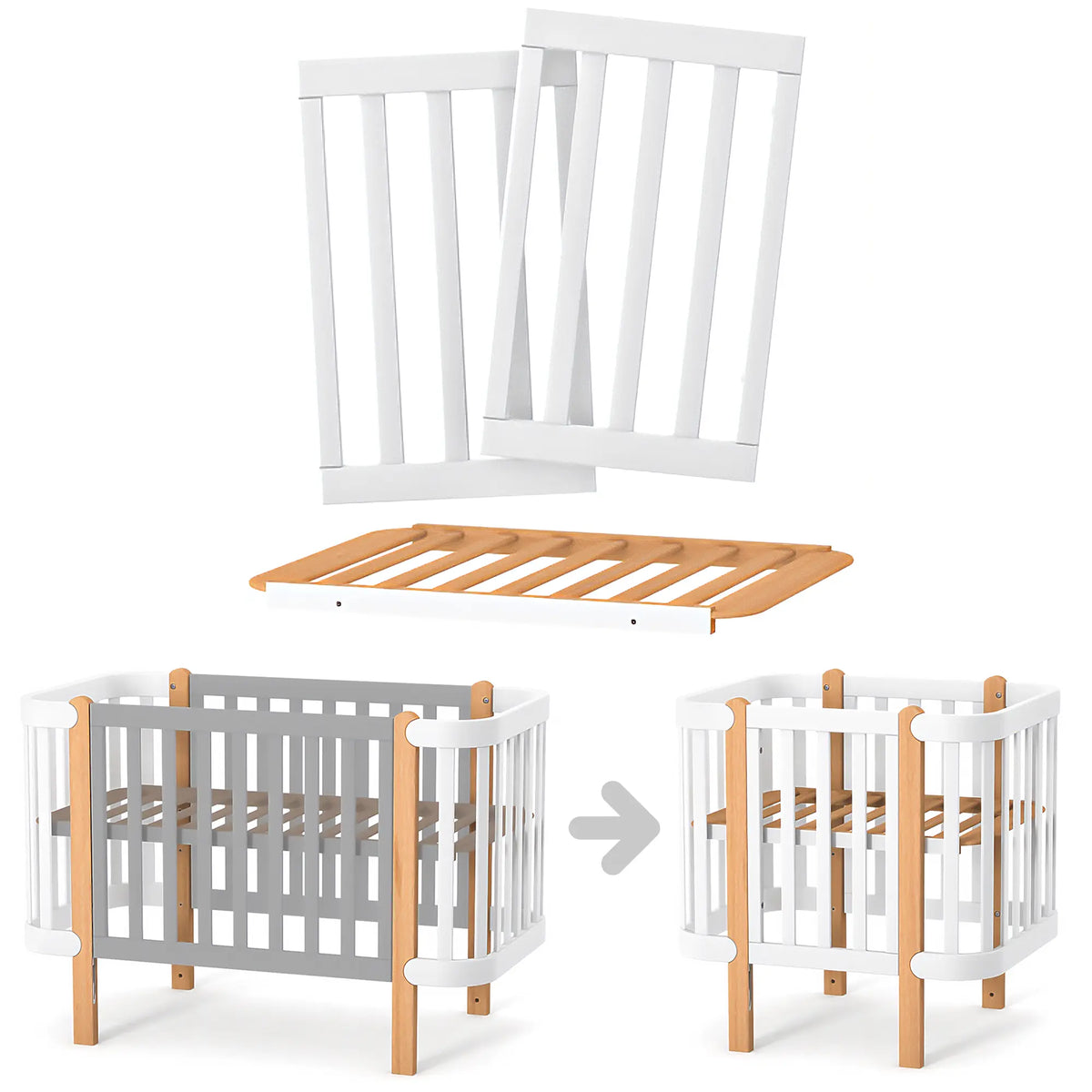 Veres Umbausatz für das Babybett Veres Monaco zum Mini-Bett (80x60 cm)