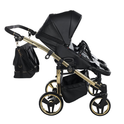 Zwillings-/Geschwisterwagen JUNAMA DUO V3 - ECO BLACK