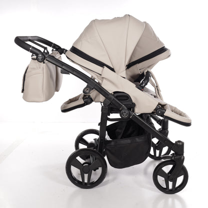 Zwillings-/Geschwisterwagen JUNAMA DUO V3 - ECO BEIGE/BLACK