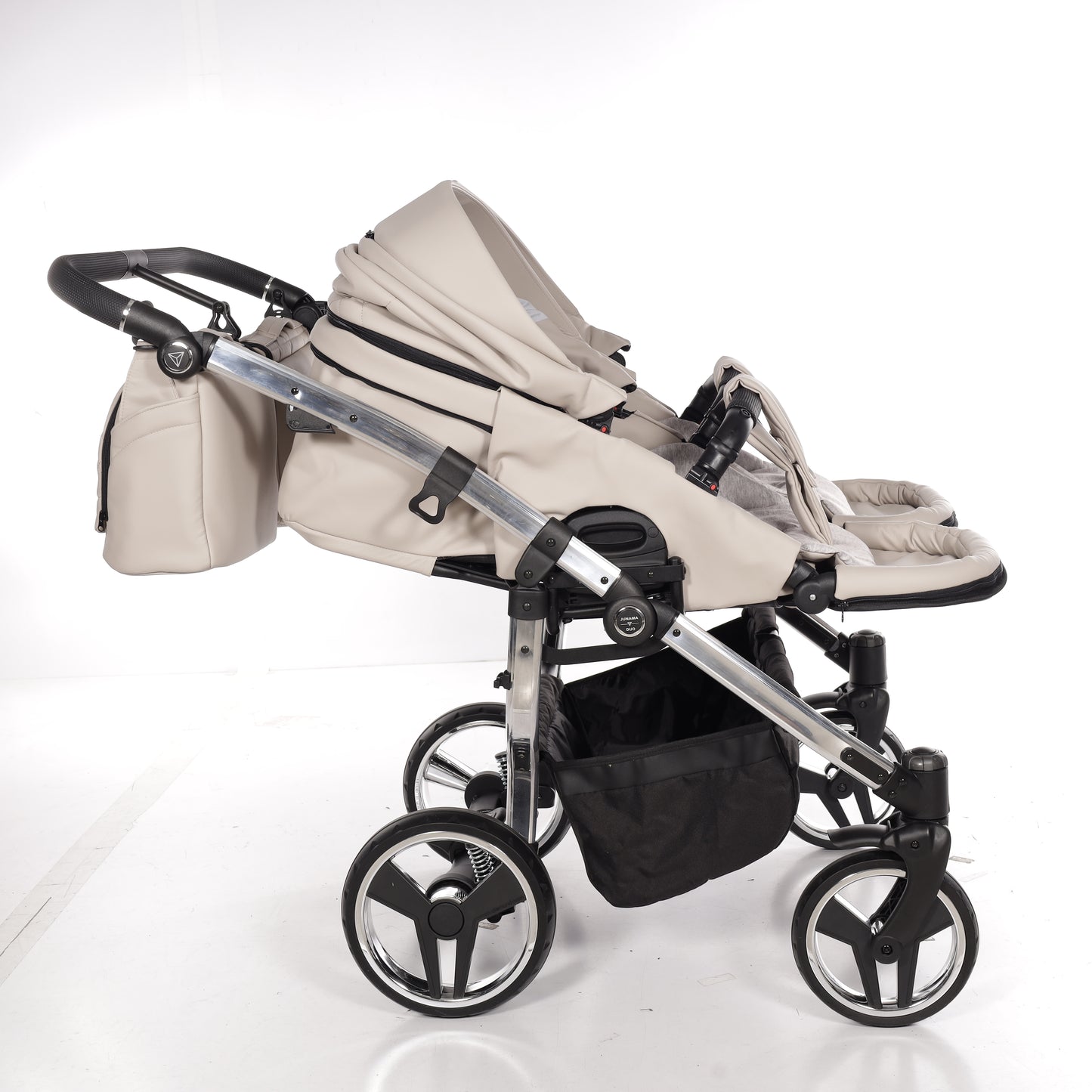 Zwillings-/Geschwisterwagen JUNAMA DUO V3 - ECO BEIGE/SILBER