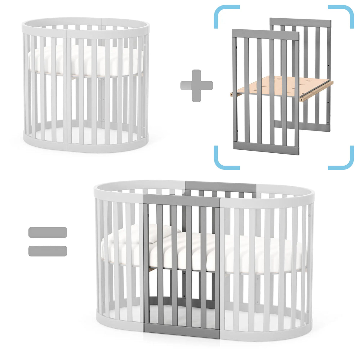 Option Erweiterungsset für das Babybett Veres Rom