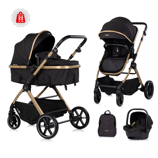 3-in-1 BABY-TRANSFORMATIONSKINDERWAGEN "PEARL" - NOIR
