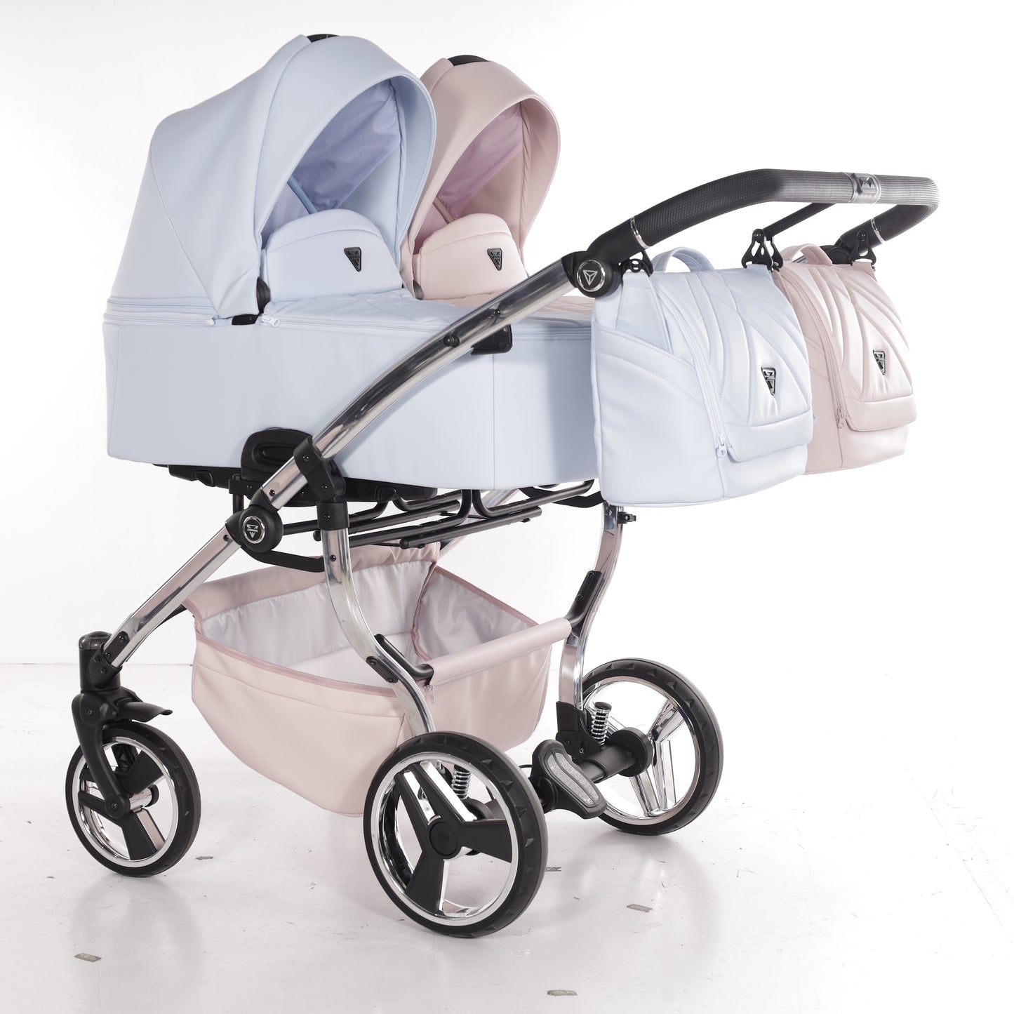 Zwillings-/Geschwisterwagen JUNAMA DUO V3 - ECO PINK/BLAU