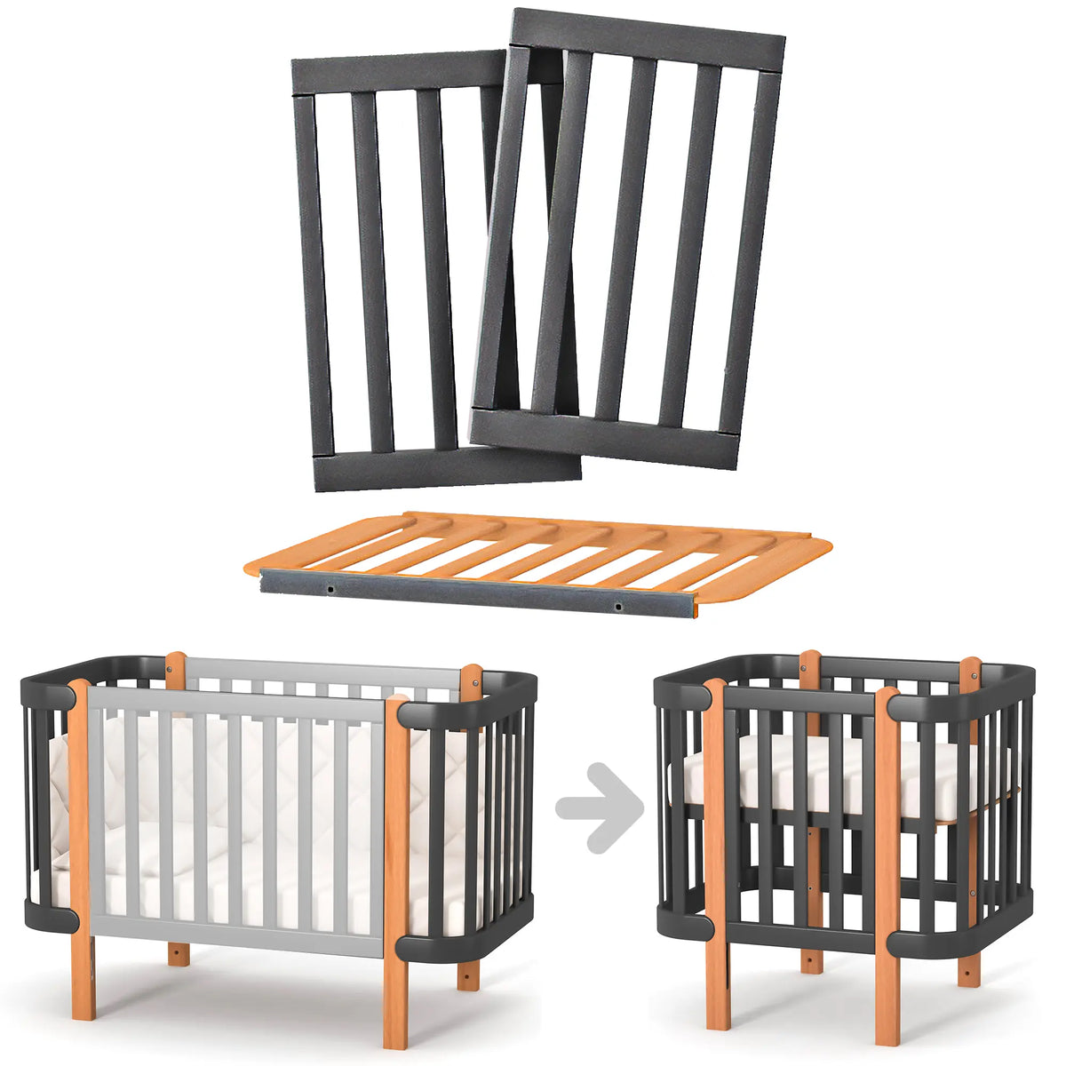 Veres Umbausatz für das Babybett Veres Monaco zum Mini-Bett (80x60 cm)
