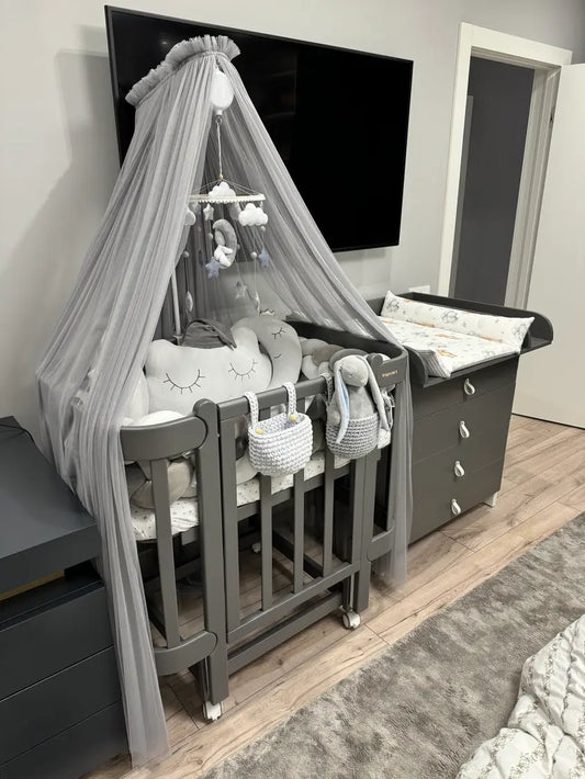 NIKA SLIM 5-in-1 Babybettchen, Graphitfarbe