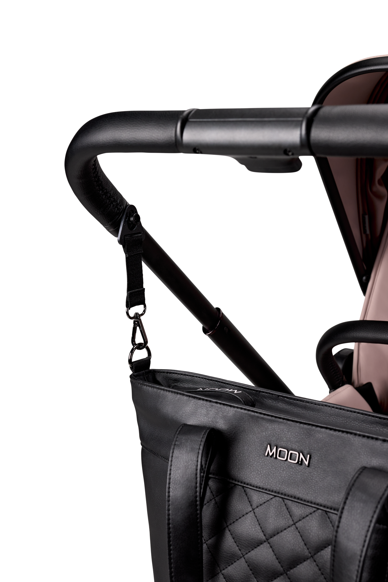 MOON - V-SHAPE BAG black leather