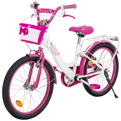 Kinderfahrrad Daisy 20 Zoll, pink, V-Brake-Bremsen, Antirutschgriffe, Kettenschutz, Korb