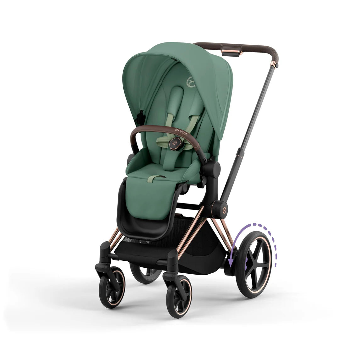 CYBEX e-PRIAM Set Gestell in Roségold - Leaf Green