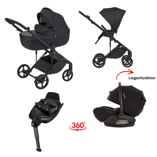 BUNDLE SET: ANEX ELI MIDNIGHT 4IN1 BUNDLE SET INKL BABYSCHALE & ISOFIX 360°