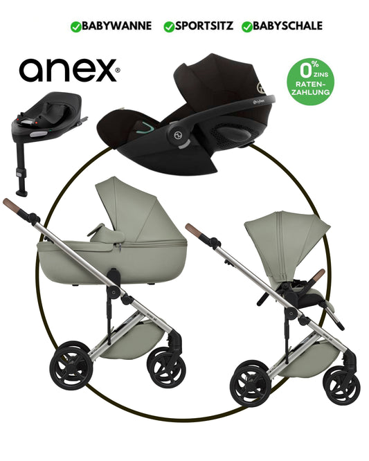 4-in-1 ANEX ELI „EXCITE“ - BUNDLE SET „CYBEX CLOUD-G MOON BLACK PLUS“ mit Isofix Station