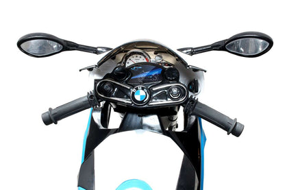 Kindermotorrad BMW S 1000 RR, lizenziert, 70 Watt, EVA-Vollgummireifen, Stützräder, 12 V, Soundmodul