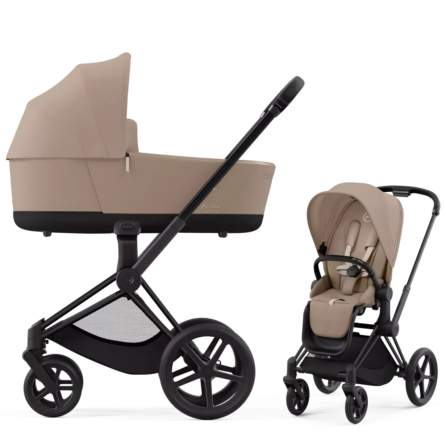 CYBEX PRIAM Set Gestell in Matt Black - Cozy Beige