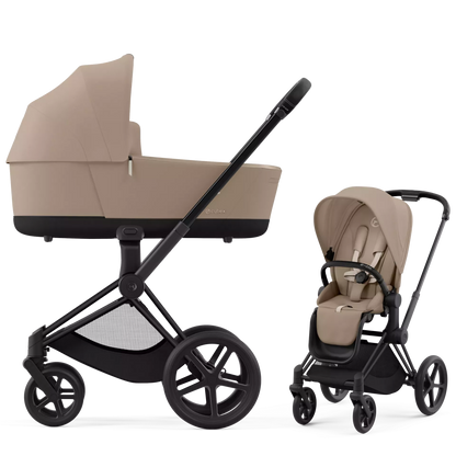 CYBEX PRIAM Set Gestell in Matt Black - Cozy Beige