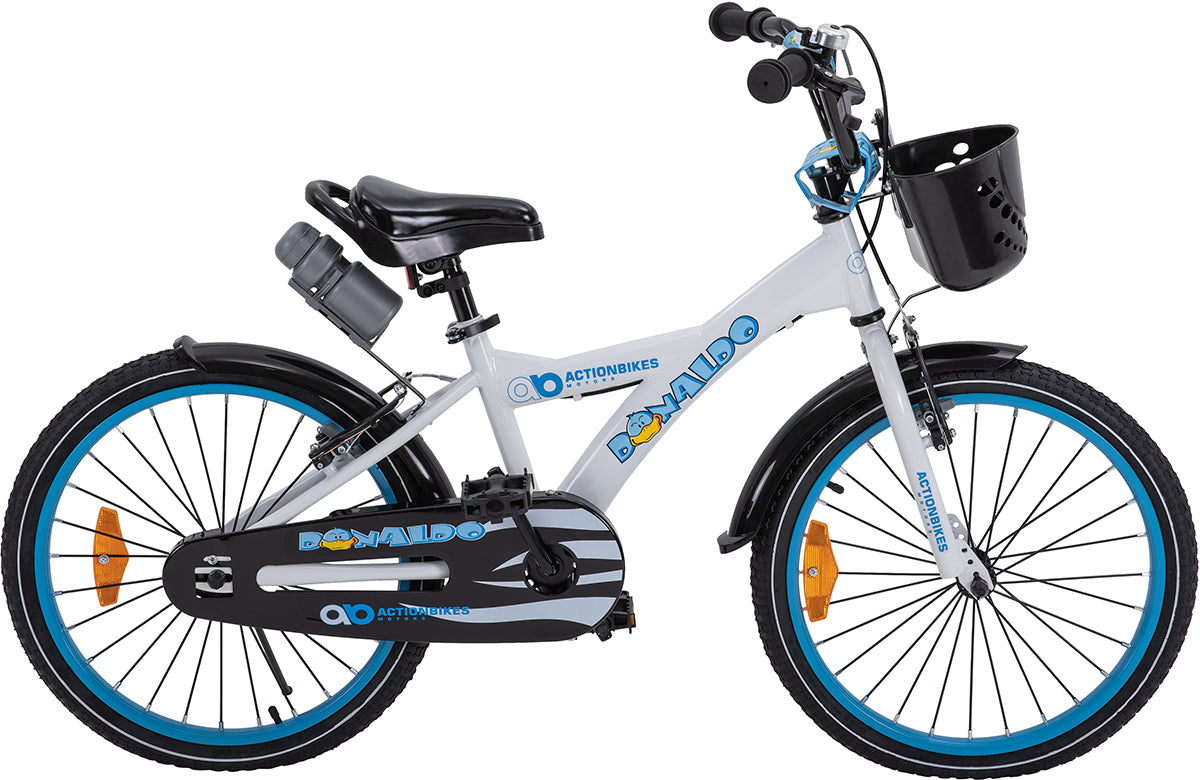 Kinderfahrrad Donaldo 20 Zoll, V-Brake-Bremsen, höhenverstellbar, Seitenständer, Korb
