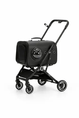 Hunde- und Katzenwagen – Luxuriöser 2-in-1 faltbarer Tierwagen mit abnehmbarem Transportbehälter