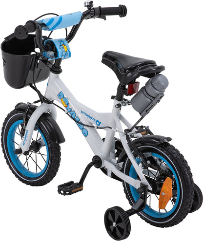 Kinderfahrrad Donaldo 12 Zoll, V-Brake-Bremsen, höhenverstellbar, Stützräder, Korb